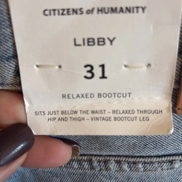 NWT CITIZENS OF HUMANITY LIBBY JEAN, size 31